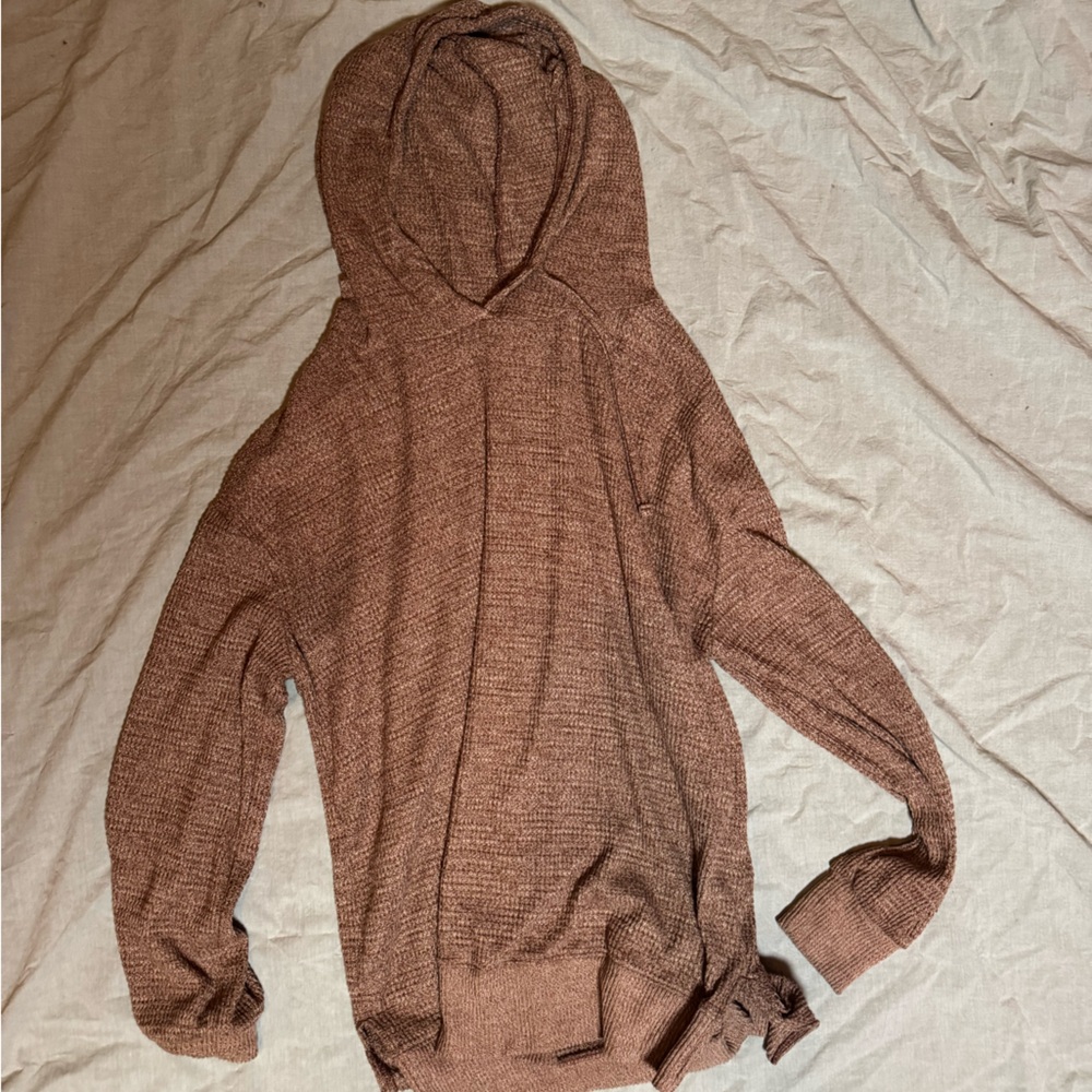 Cozy Brown Knit Hoodie